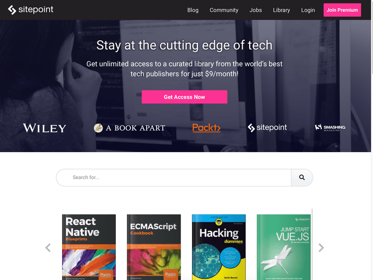 Screenshot of SitePoint