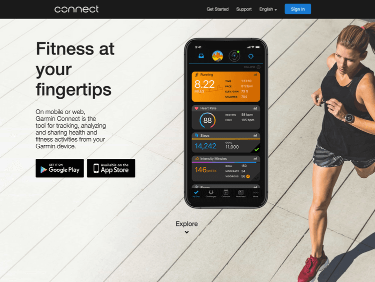 Screenshot of Garmin Connect