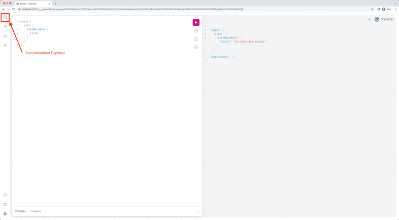 A diagram pointing out where to find the GraphiQL docs A diagram pointing out where to find the GraphiQL docs