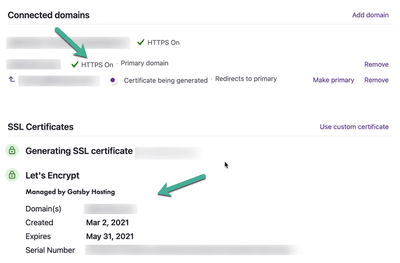 Confirm site is successfully connected Confirm site is successfully connected