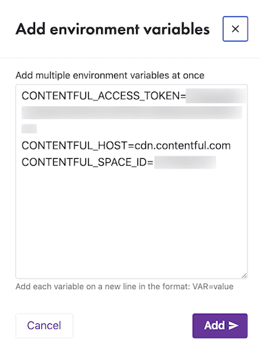 Add many environment variables at once Add many environment variables at once