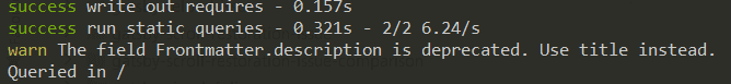 GraphQL deprecation warning in CLI GraphQL deprecation warning in CLI