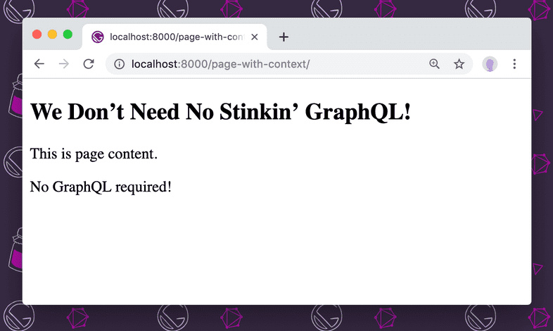 Screenshot of a page with hard-coded context. Screenshot of a page with hard-coded context.