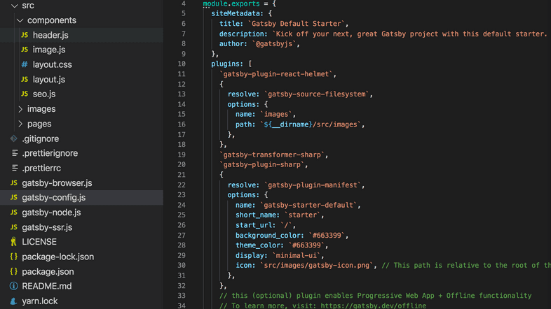 Default starter file structure in VS Code Default starter file structure in VS Code