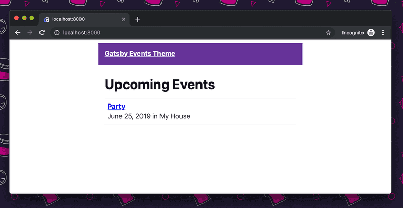 The new site, with your new test event data. The new site, with your new test event data.