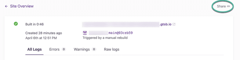 Build sharing link Build sharing link
