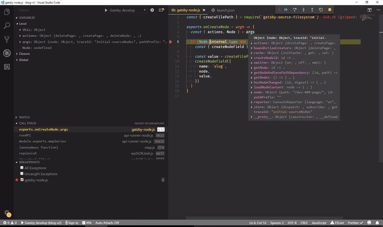 VSCode breakpoint hit VSCode breakpoint hit