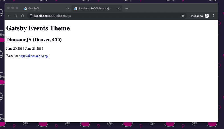 Updated markup in individual event page template Updated markup in individual event page template